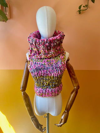 Pink Unicorn Knit Sweater Vest Cowl