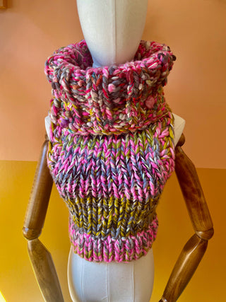 Pink Unicorn Knit Sweater Vest Cowl