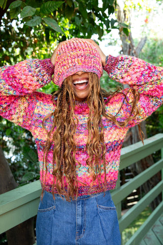 Rainbow Road Honeycomb Pullover